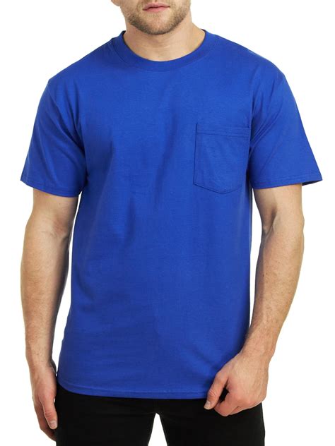 Hanes Men's Short Sleeve Beefy-T Pocket T-Shirts, Deep Royal, XLarge ...