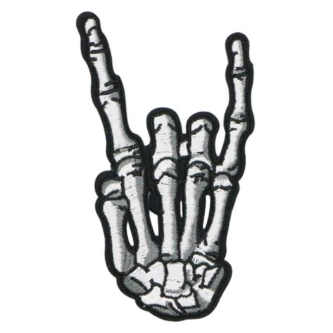 MUNAN sew on Patches Punk Rock Hand Symbol Sign Language Heavy Metal ...