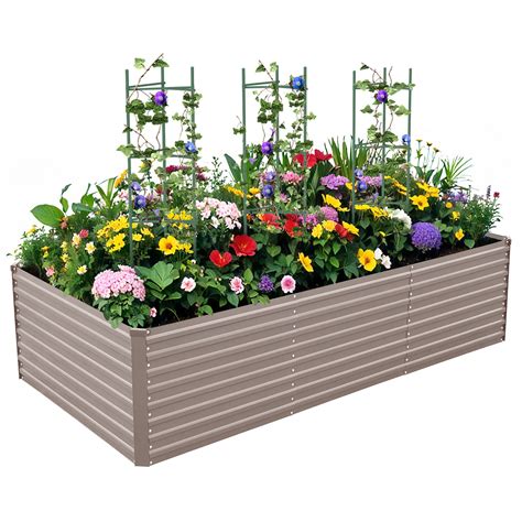 Arlmont & Co. Kymari Galvanized Raised Garden Bed, Multiple Sizes to ...