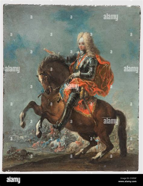 Prince Eugen of Savoy-Carignan (1663 - 1736), a portrait on horseback ...