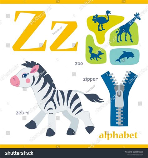 Alphabet Letter Z Cartoon Vocabulary Illustration Stock Vector (Royalty ...