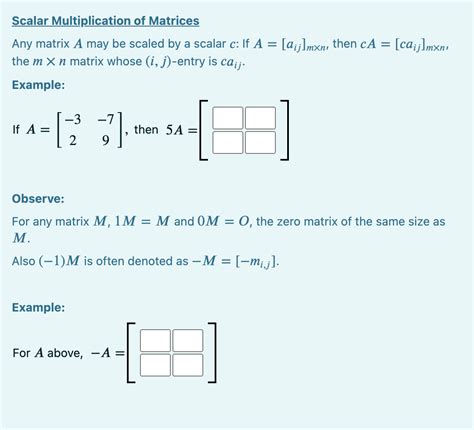 Image result for Scalar Matrix Multiplication Worksheet