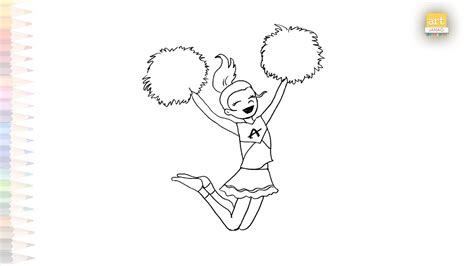 Cheerleader dance girl Drawing video | How to draw Cheerleader dance ...