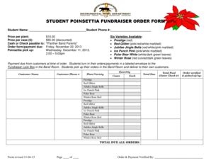 Poinsettia Fundraiser Order Form - Fill Online, Printable, Fillable ...