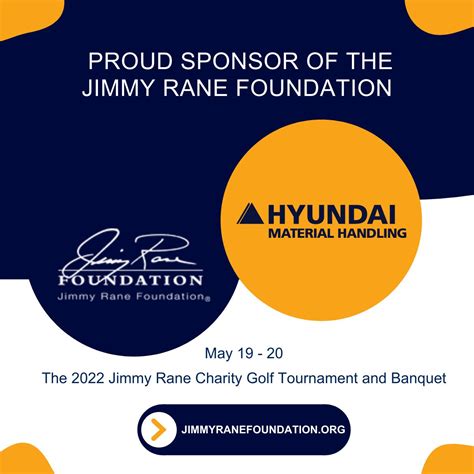 Hyundai Material Handling is proud to be a sponsor of the Jimmy Rane Foundation. | Hyundai ...