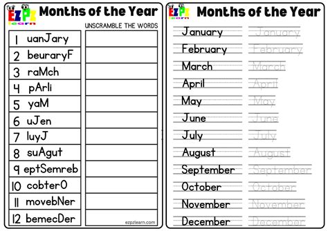 379 Months English ESL worksheets pdf & doc - Worksheets Library