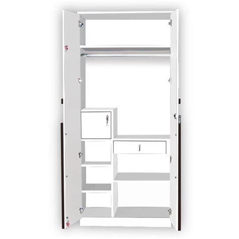 Engineering Wood 2 Door Wardrobe in Choco Walnut & White - BuildHUB
