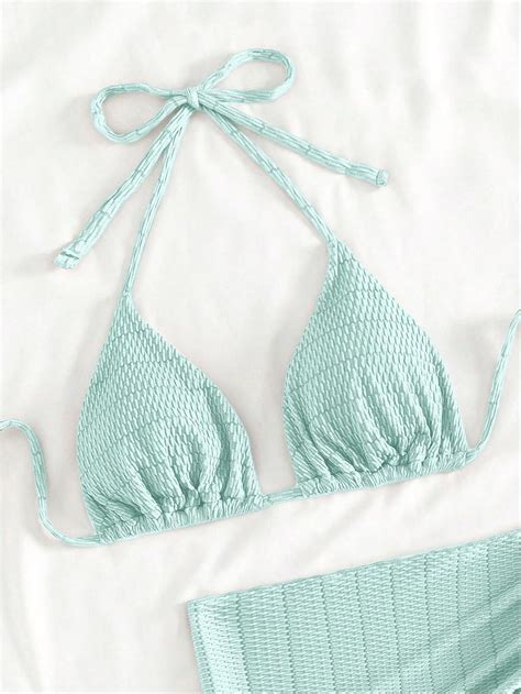 SOLY HUX Bikini Sets for Women Halter Triangle Bathing Suit with Beach ...