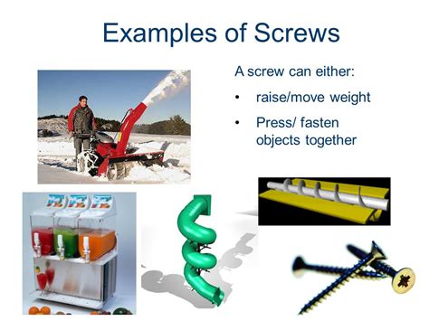 Image result for Screw Simple Machine Examples