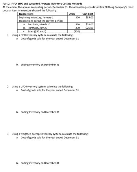Image result for Inventory Costing Methods Examples