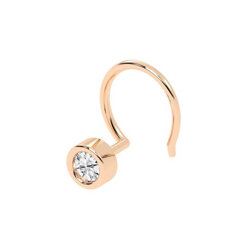 Aaria Glow Bezel Diamond Nose Pin - Geer Jewellery