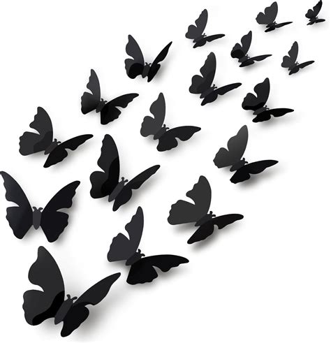 Crosize 72 Pcs Black Butterfly Wall Decor Stickers for India | Ubuy