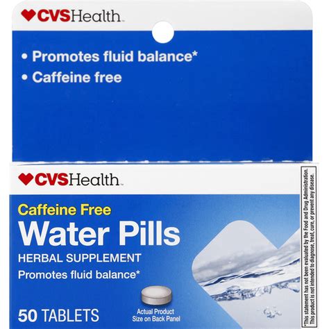 CVS Pharmacy Water Pills, Caffeine Free, Tablets (50 each) Delivery or ...