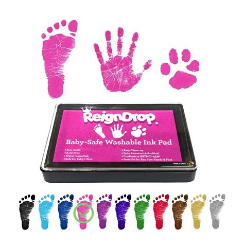 ReignDrop Ink Pad for Baby Footprint, Handprint, Create Impressive ...