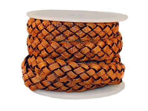 cords craft 12mm 5 Ply Flat Braided Genuine Leather Cord, Brown Color ...
