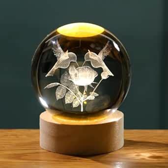 AMAZING CRAFT LAND Crystal Ball Lamp, Decorative Lighting, Glass Globe ...