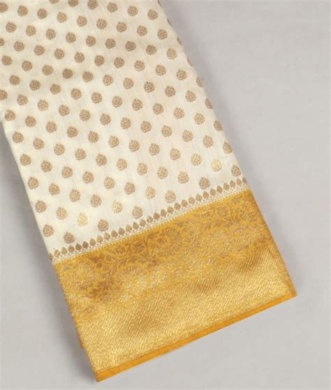 Buy Buy Off-White Banaras Tussar Saree T402283