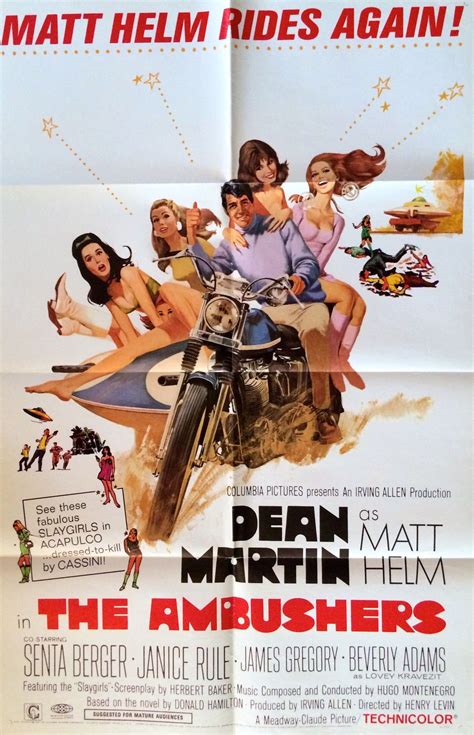 DEAN MARTIN AS MATT HELM IN THE AMBUSHERS ORIGINAL MOVIE POSTER | Dean ...