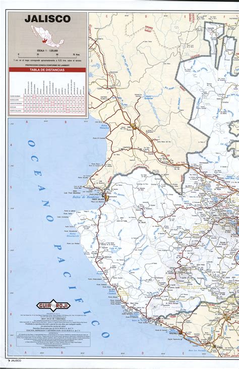 Jalisco state map. Free detailed map of Jalisco state Mexico