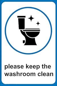 VVWV Please Keep The Washroom Clean Sign Sticker for Public Private ...