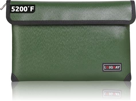 Amazon.com: LOJGOAY Fireproof Document Bag - with 5200°F Heat Insulated, Waterproof Fireproof ...