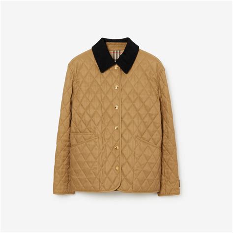 Quilted Barn Jacket in Camel - Women, Nylon | Burberry® Official
