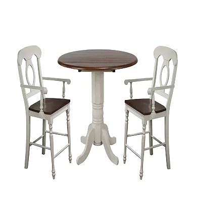 Set of 2 Antique White and Brown Elegant Andrews Napoleon Comfortable ...