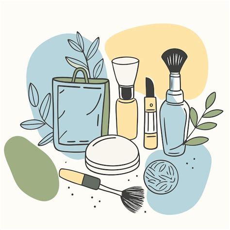 Premium Vector | A drawing of various cosmetics and makeup products