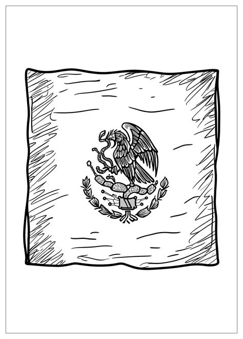 Mexico Flag Coloring Pages : Color the Symbols of Mexico | CrayonAZ.Com