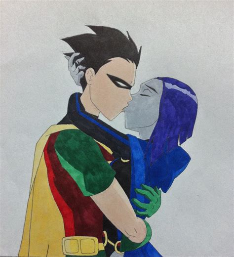 Kiss me - Raven/Robin by BesosDraws on DeviantArt | Robin and raven ...