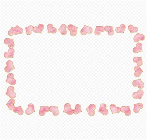 HD Pink Cute Hearts Frame Transparent Background | Citypng