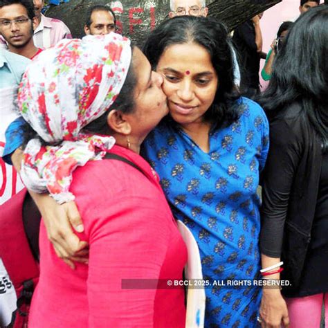 Supporters kiss each other during 'Kiss of Love', a demonstration to ...