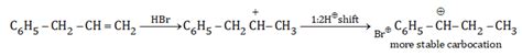 Which of the following will be the major product when 3-phenylpropene ...