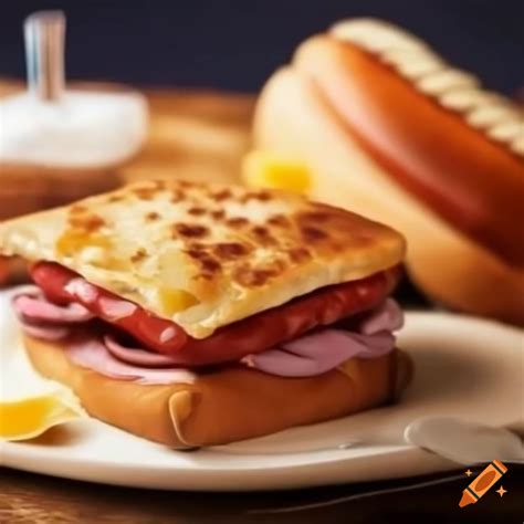 Image of a croque-monsieur and a hot-dog on Craiyon