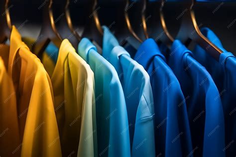 Premium AI Image | colorful in shopping space with blue and yellow ...
