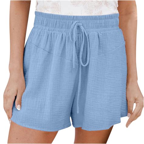 Sky Light Blue Shorts for Women Fall Summer Lace Brunch High Leg Flare ...