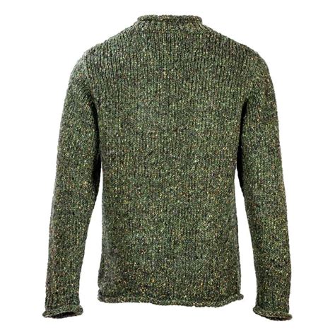 Irish Roll-Neck Fisherman Sweater – Green – Celtic Clothing Company