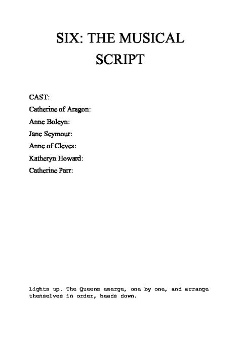 Image result for Musical Script Examples