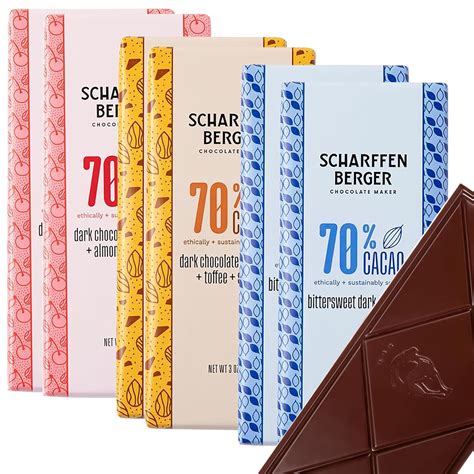 Amazon.com : Scharffen Berger Chocolate Bar (3 Ounce, Pack of 6 ...