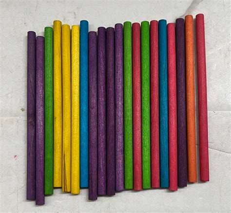 Wooden Stick Colour WD5 0.3cm 20 Pieces in pack - WD10 – KnowHowArtCraft
