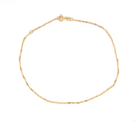 14k Gold Singapore Anklet