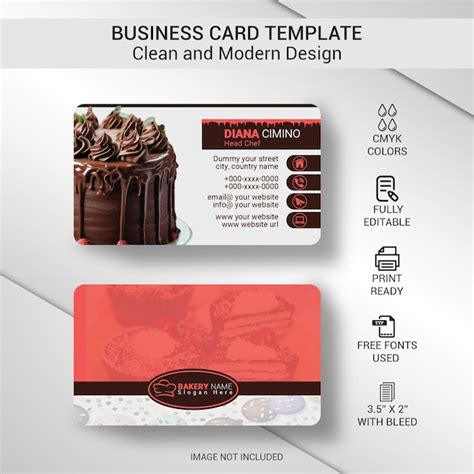 Business Cards for Bakery 的图像结果