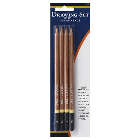 Pro Art Graphite Drawing Pencil Set – 4pc Carded, Sketching & Drawing ...