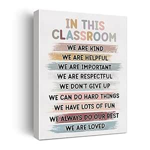 Classroom Inspirational Poster Canvas Wall Art for Classroom School ...