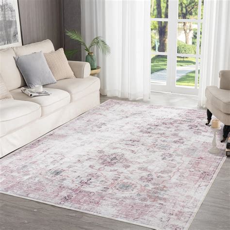 Syalife Washable Rug Vintage Area Rugs, 10'x 14' Living Room Rug with ...