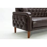 Buy 3 Seater Sofa Couch, Modern PU Leather Tufed Upholstered Sofa with ...