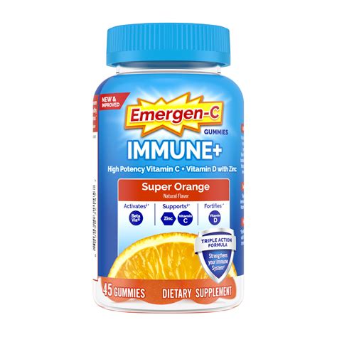 Emergen-C Immune+ Triple Action Immune Support Gummies, BetaVia (R ...