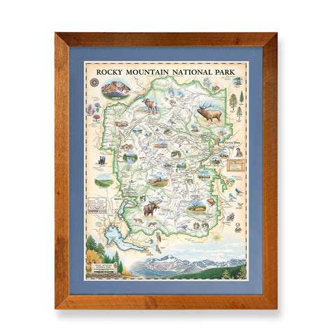 Rocky Mountain National Park Hand Drawn Map - Xplorer Maps | Rocky ...