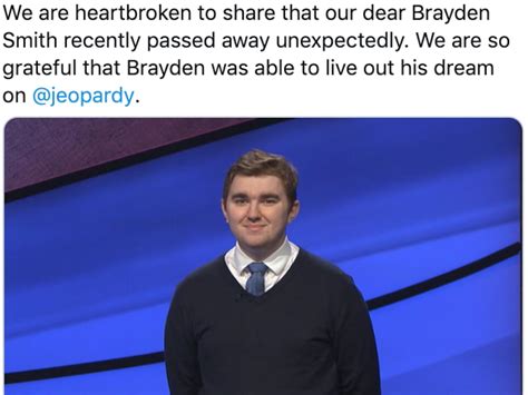 ‘Jeopardy!’: Brayden Smith, last 5-game champ under Alex Trebek, has ...