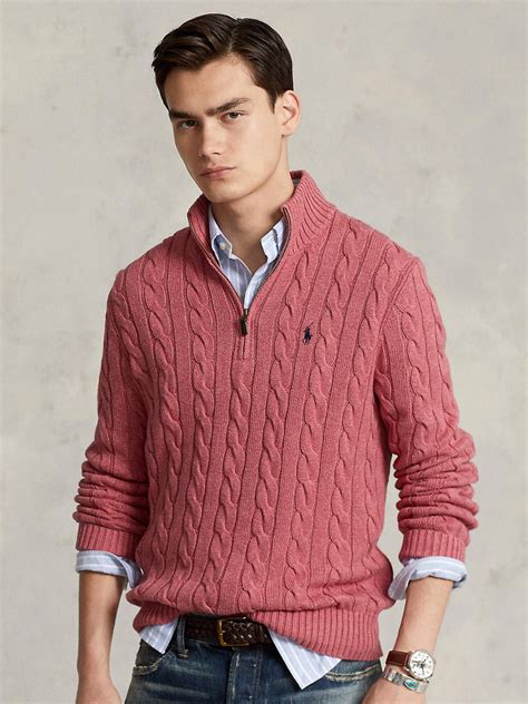 Buy Polo Ralph Lauren Men Pink Cable Knit Sweaters - Sweaters for Men ...